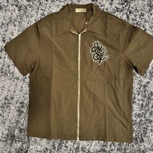 Amiri Black Zip-Up Shirt